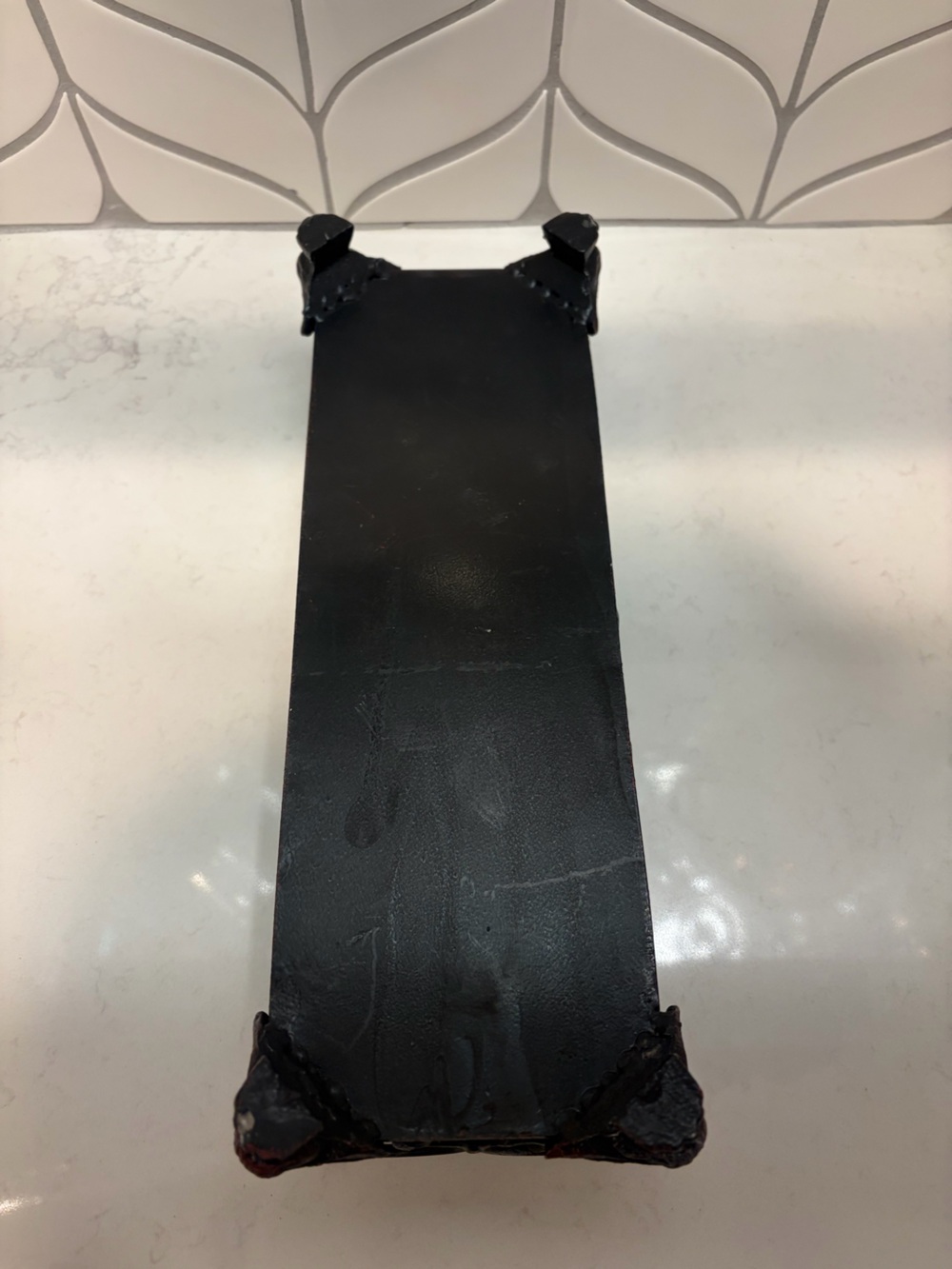 Decorative Iron Scroll Tray in Rustic Brown - Picture 2 of 5